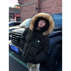 批发潮牌大毛领冬季棉服女2026新款国潮牌小个子<b class='q'>情侣</b><b class='q'>美式</b>加厚外套