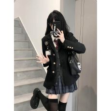 批发***jk制服黑色小西装外套女学院风三粒扣西服 2026春<b class='q'>夏</b>新款 韩系