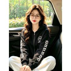 批发薄款/加绒 刺绣 后包领 卫衣女 2026秋季新款 松弛感 法式 显瘦