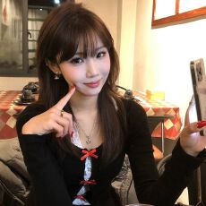 批发棉圈花 纯欲套装蝴蝶结长袖女<b class='q'>春</b>秋季背心上衣两件套 秋款上新