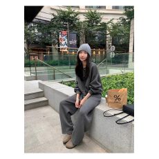 批发<b class='q'>春</b>秋季卫衣运动套装女宽松显瘦港风学生洋气减龄跑步服纯色两件