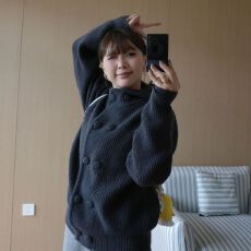 批发双排扣毛衣秋冬简约气质休闲百搭针织开衫连帽显瘦外套女 上新款