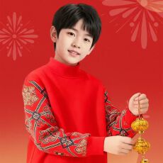 国风拜服印花加加厚红色卫衣华复合超柔新款百搭时尚显瘦