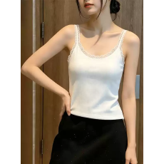 批发2026<b class='q'>夏季</b>蕾丝花边吊带背心女修身螺纹内搭百搭无袖打底上衣