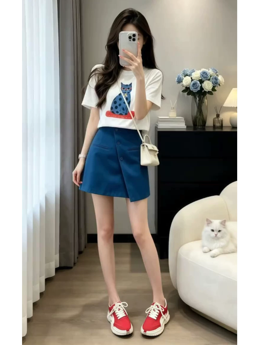 RY8875# 高级感大方得体女装新款上衣衣服半身裙时尚套装气质时髦两件套