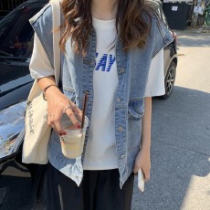 批发2026春夏工装马甲外搭叠穿<b class='q'>牛仔</b>马夹<b class='q'>外套女</b>潮流外穿无袖坎肩开衫