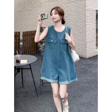 批发韩系牛仔连体<b class='q'>裤</b><b class='q'>2026</b>夏季新款无袖<b class='q'>连衣</b><b class='q'>裤</b>超好看短<b class='q'>裤</b>