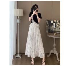 批发2026夏季新款拼接<b class='q'>大码</b>套装女<b class='q'>时尚</b>气质修身显瘦短袖碎花裤裙两件套