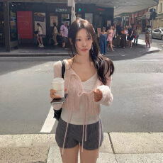 批发V领系带<b class='q'>蕾丝</b>开衫女法式温柔风外套<b class='q'>小</b><b class='q'>披肩</b>上衣吊带