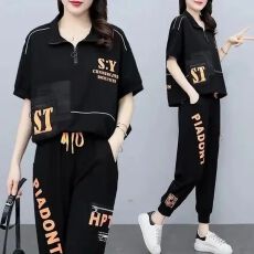 批发2026大码夏装新款洋气减龄时髦套装胖妹妹<b class='q'>宽松</b>显瘦休闲<b class='q'>运动</b>两件套
