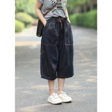 批发<b class='q'>韩版</b>大码女<b class='q'>装</b>复古宽松百搭薄款牛仔<b class='q'>裤</b>子女七分<b class='q'>裤</b>夏季新款