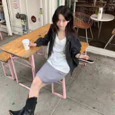 批发韩国chic复古简约立领拉链上衣女冬季慵懒风宽松百搭<b class='q'>卫衣</b>夹克外套