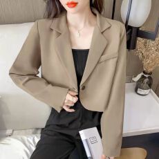 批发小<b class='q'>西装</b>外套女春秋新款韩版炸街休闲上衣百搭卡其色网红西服女