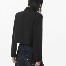 批发黑色同款女装休闲宽松通勤短款复古<b class='q'>西装</b>长袖外套求职季短款<b class='q'>西装</b>