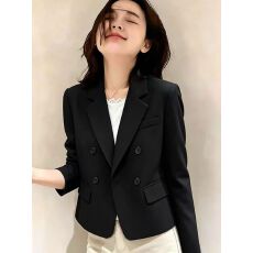 批发黑色高级小个子2026短款西装新款显瘦洋气西服休闲气质外套求职季