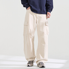 批发潮流<b class='q'>美式</b>多口袋工装裤男宽松直筒<b class='q'>休闲</b>纯棉裤子春秋新款