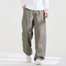 批发纯棉休闲男裤百搭宽松直筒复古潮牌长裤户外工装阔腿裤子新款