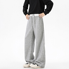 批发<b class='q'>春</b>季美式宽松休闲阔腿裤百搭直筒长裤弯刀男裤青<b class='q'>春</b>设计感