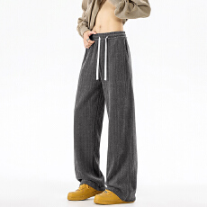 批发<b class='q'>时尚</b>宽松直筒美式麦穗重磅卫裤男款休闲长裤春秋新款垂感运动男裤