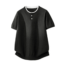 批发时尚男士短袖t恤夏季重磅休闲男装2026新款上衣圆领体恤衫