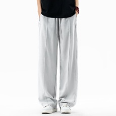 批发亚麻休闲裤男2026春夏宽松直筒阔腿裤透气薄款透气垂感男士长裤