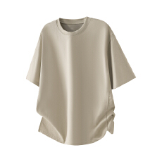 批发2026夏季新款宽松纯色简约圆领T恤男户外休闲百搭半袖显瘦上衣