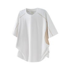 批发冰感索罗那短袖上衣男2026夏季新款薄款拼接撞色宽松休闲上衣