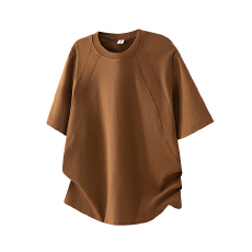 潮牌圆领短袖男夏季2026新款宽松休闲百搭显瘦肌理感上衣