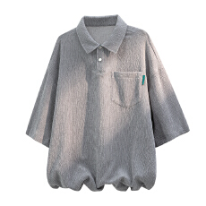 批发潮牌夏季2026新款休闲短袖POLO衫男宽松<b class='q'>翻领</b>透气凉感上衣