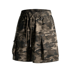 批发户外运动休闲阔腿裤<b class='q'>男</b>士夏季2026新款宽松直筒透气凉感迷彩五分裤