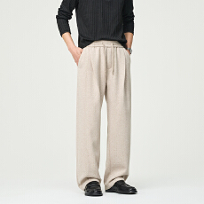 批发高级感男装新款<b class='q'>裤子</b>撞色<b class='q'>男士</b>休闲长裤垂顺穿搭简约宽松直筒男裤潮