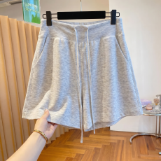 批发实拍  大码女<b class='q'>装</b>运动简约休闲抽绳短裤微胖mm高腰a字百搭卫裤外穿