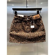 批发弹力咖啡色豹纹<b class='q'>牛仔</b><b class='q'>包臀裙</b>欧货2026年春季新款辣妹贴布小个子短裙