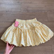 批发甜美夏季新款高腰防走光安全裤松紧腰亮眼小众彩色波点蓬蓬花苞裙