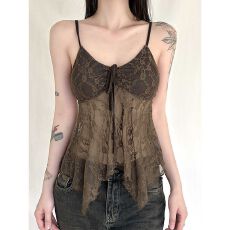 批发高级感气质蕾丝拼接吊带背心女冬季新款<b class='q'>修身</b>显瘦内搭洋气百搭上衣