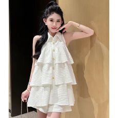 批发法式无袖2026新款<b class='q'>半身裙</b>短裤高级小个子气质上衣甜美<b class='q'>百褶</b>两件套装