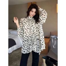 批发法式波点飘带<b class='q'>雪纺</b>衬衫女2026春夏季新款韩系宽松百搭显瘦<b class='q'>长袖</b>上衣