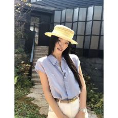 批发衣橱经典高级感无袖<b class='q'>衬衫</b>女慵懒刺绣短袖<b class='q'>衬衣</b>简约通勤气质<b class='q'>百搭</b>显瘦