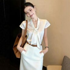 批发法式白色短袖<b class='q'>衬衫</b>女款2026新款ol<b class='q'>职业</b>通勤女装轻奢高级感<b class='q'>衬衫</b>上衣