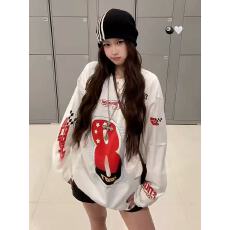 批发<b class='q'>纯棉</b>2026国潮复古高街设计感长袖<b class='q'>t</b><b class='q'>恤</b>女ins美式嘻哈BF百搭上衣