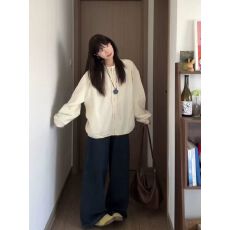 批发韩系慵懒奶呼呼的开衫抽绳卫衣女春秋季2026新款宽松拉链百搭外套