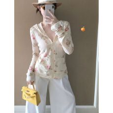 批发韩系出游季薄款碎花拉链外套夏季防<b class='q'>晒衣</b>长袖连帽上衣显瘦<b class='q'>空调</b><b class='q'>衫</b>女