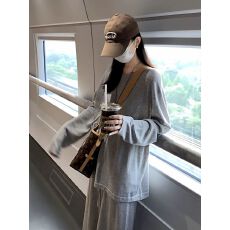 批发慵懒风显瘦一整套休闲运动穿搭女秋季<b class='q'>韩版</b>上衣宽松阔腿长裤两件套