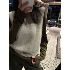 批发韩系慵懒风显瘦针织毛衣马甲搭配小众简约打底衫<b class='q'>T</b><b class='q'>恤</b>上衣两件套ins