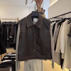 批发poszer韩国货高品质<b class='q'>翻领</b>擦色皮衣马甲外套女春季新款韩版宽松气质