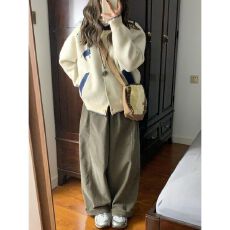 批发高级感慵懒风撞色单排扣毛衣开衫女<b class='q'>秋冬</b>新款韩版休闲宽松针织外套