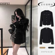 批发<b class='q'>小</b><b class='q'>西服</b>设计感<b class='q'>女</b>垫肩<b class='q'>西服</b>cleanfit小众极简贵气无领西装外套<b class='q'>女</b>高级