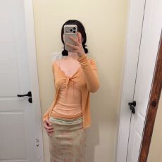 批发日系少女感两件套】设计蕾丝拼接吊带内搭针织防晒长袖<b class='q'>上衣</b>开衫女