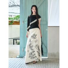 批发2026新款高腰重工印花<b class='q'>夏</b>季气质优雅设计显瘦半身裙裙子长裙