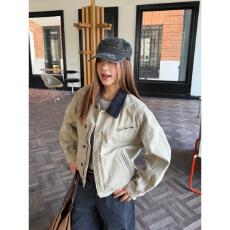批发美式复古水洗拼接领工装<b class='q'>夹克</b>外套男<b class='q'>女</b>秋季newvintage新复古上衣潮
